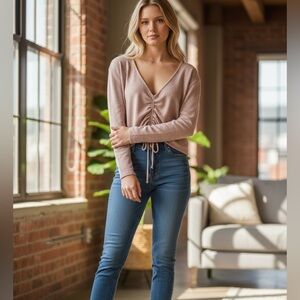 Ruched blingy pink Top